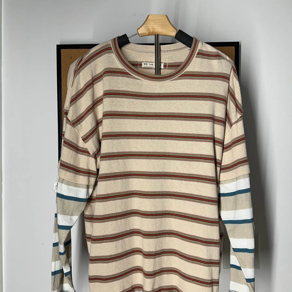 New W/O Tag We The Free Striped Nina L/S Tee in Two Tone Pattern Size S